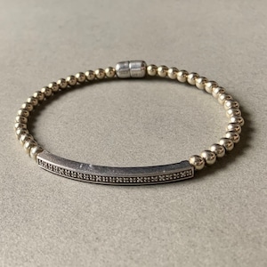 Sterling Silver & Steel Magnetic Clasp Bangle Bracelet image 1