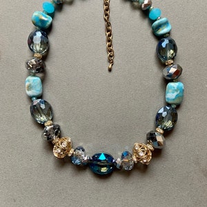 Mid Century Glass Statement Necklace image 2