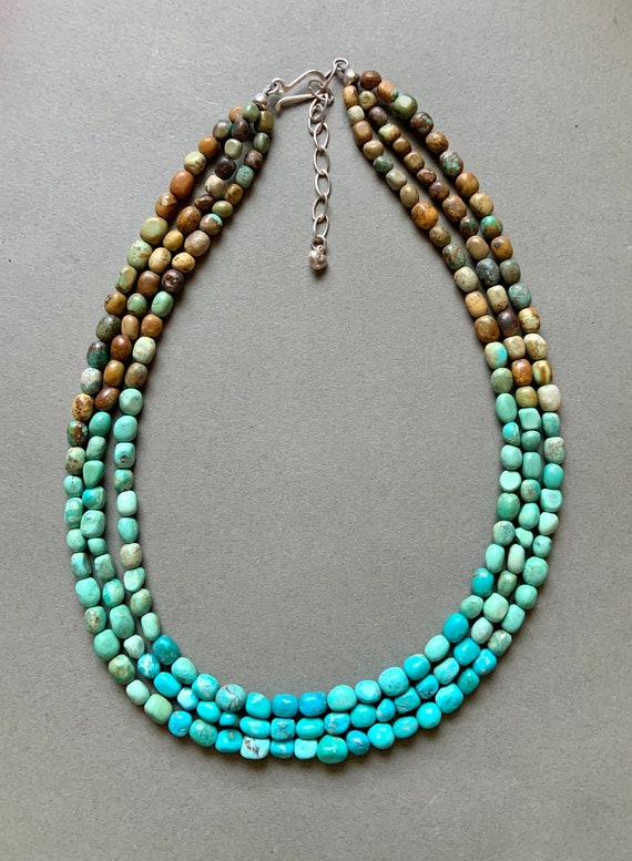 Natural Green, Blue, and Brown Bisbee Turquoise 3-