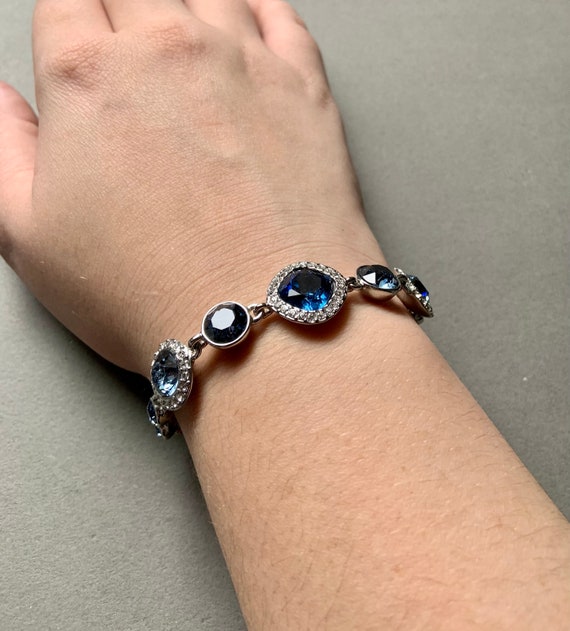 Givenchy Blue Glass Gemstone Vintage Bracelet - Etsy