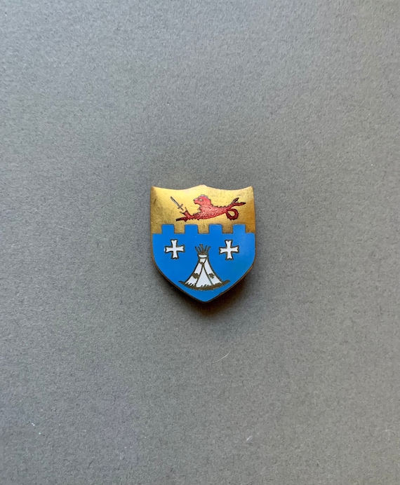 Enamel Coat of Arms/ Family Crest Brooch - image 1