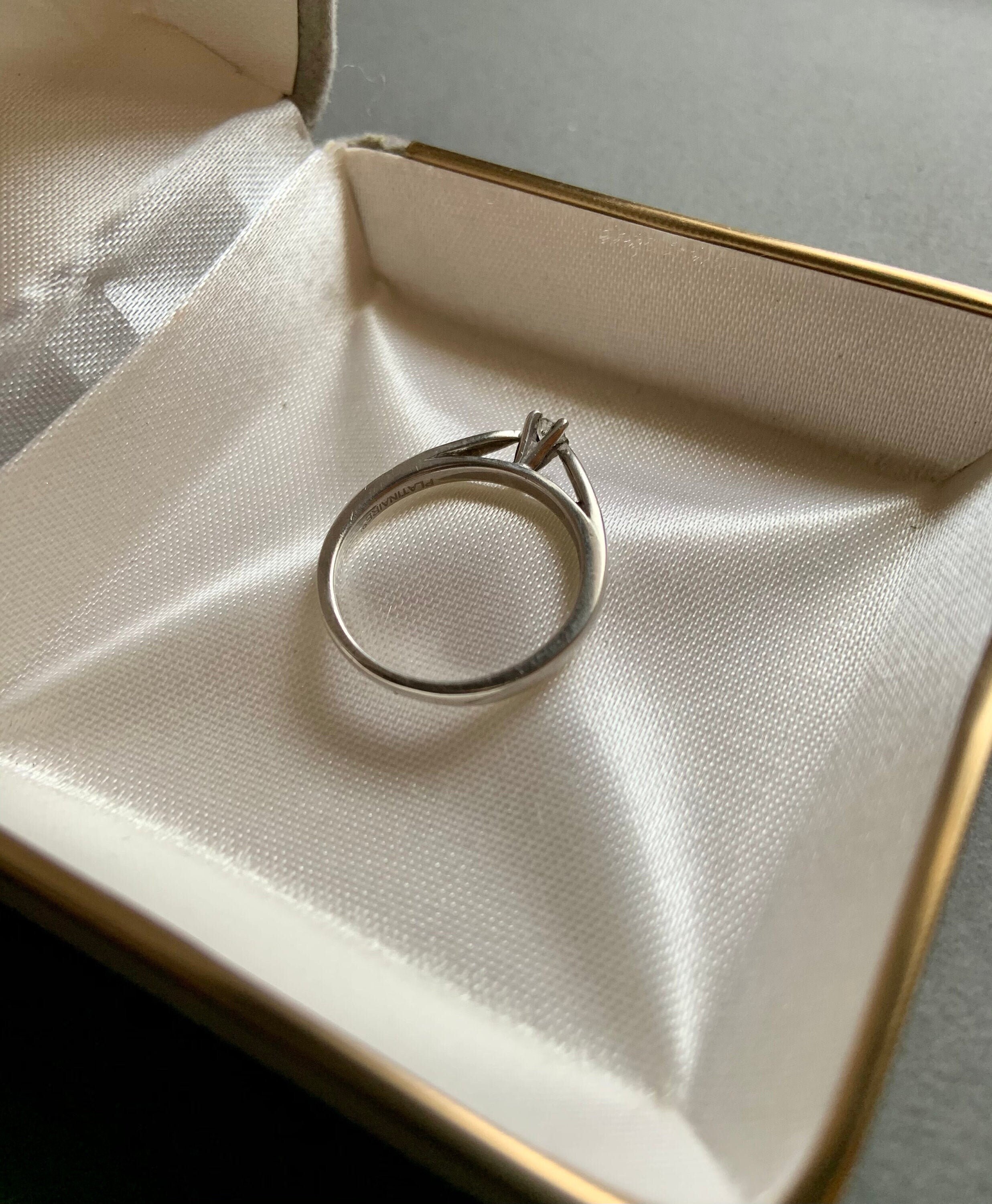 AGW Platinaire Diamond Engagement Solitaire Ring Size 7 Etsy