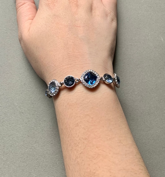 Givenchy Blue Glass Gemstone Vintage Bracelet - image 3