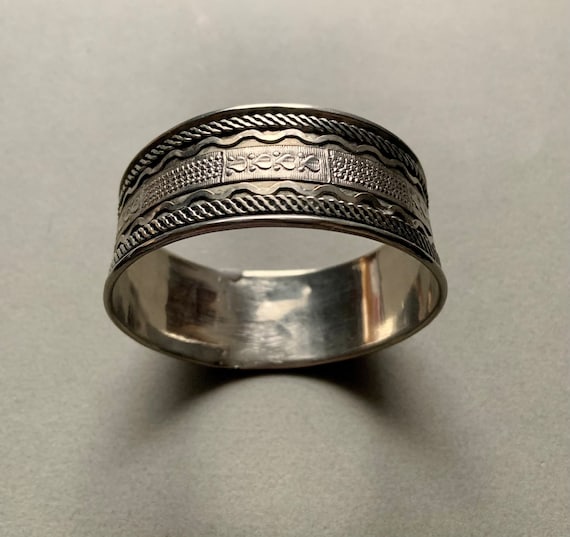 Handmade Sterling Silver Wide Bangle Bracelet