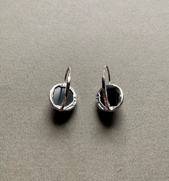 Georg Jensen Onyx & Sterling Silver Leverback Ear… - image 6