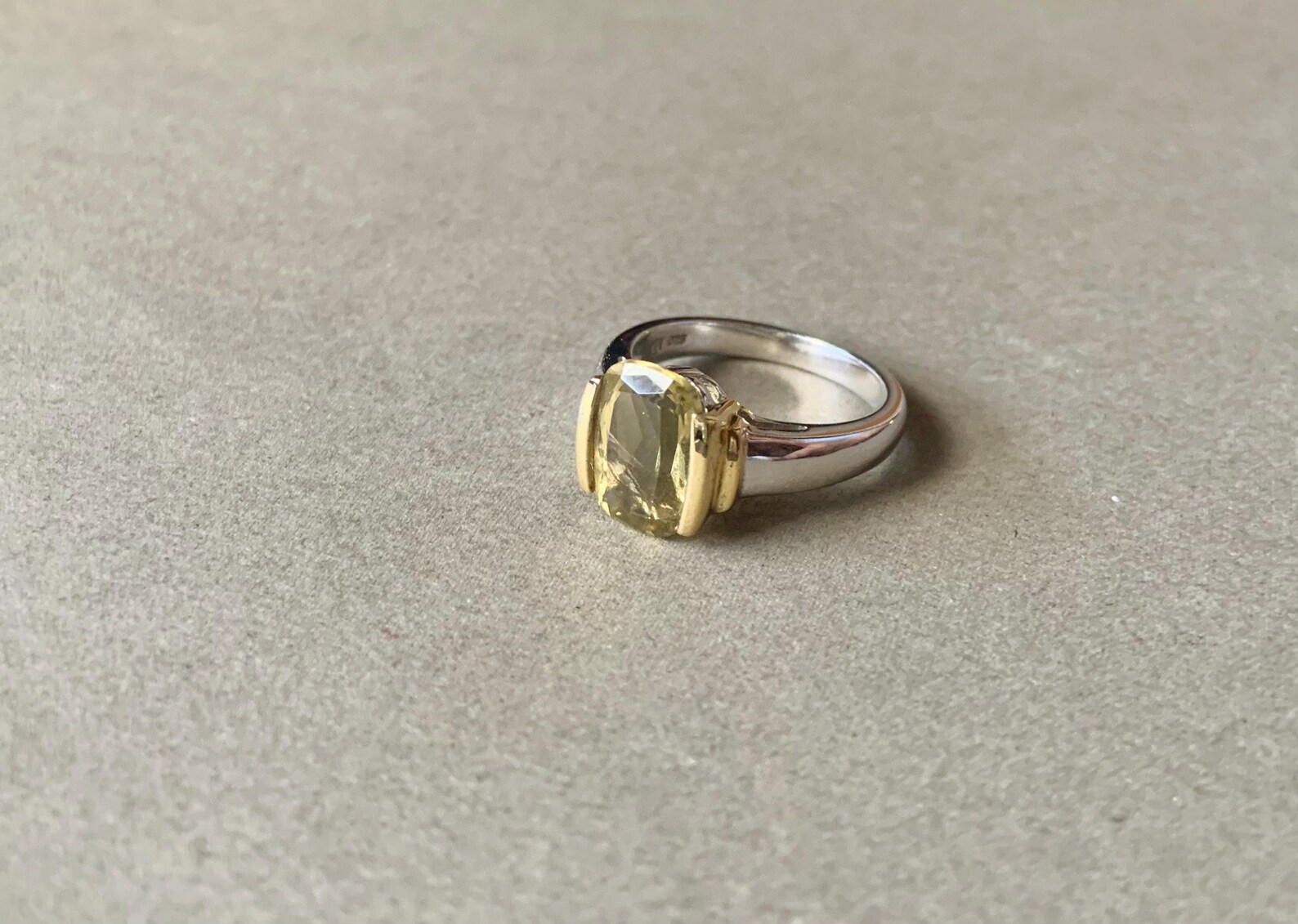 Silver Beryl Rings Golden Beryl Vermeil & Sterling Silver Solitaire Ring Size 8 - Etsy