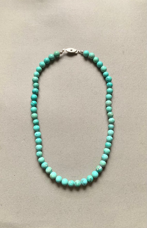 Natural Turquoise Beaded Choker Necklace