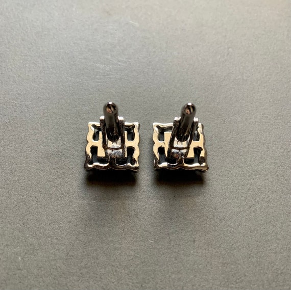 Boutons De Manchette Art Déco – Argent Et Onyx Noir – Modèle Vintage – Réf. B236