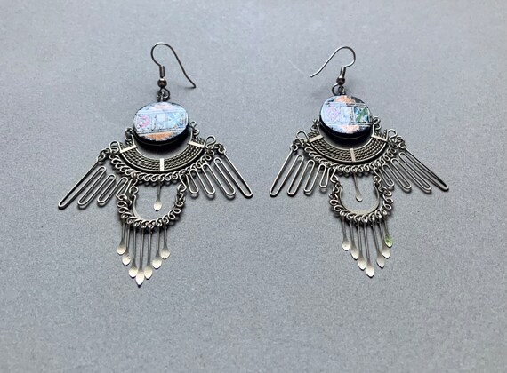 Aztec Wirework Handcrafted Dangle Earrings - image 3