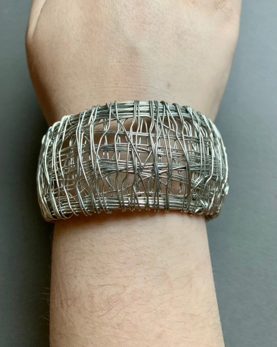 Avant Garde Steel Wire Cuff Bracelet - image 3