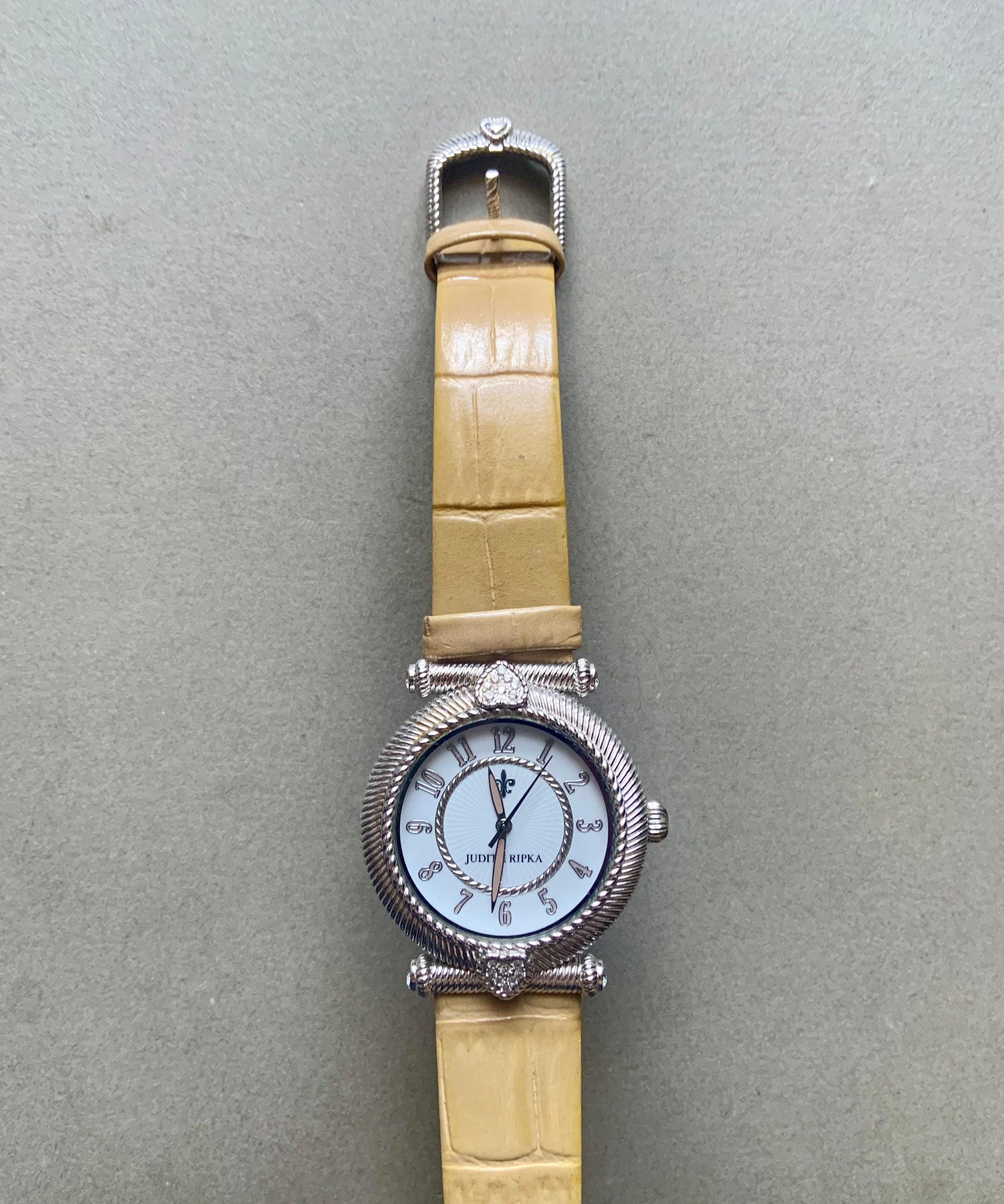 Judith Ripka Cubic Zirconia & Stainless Steel Croco Embossed  display picture 3