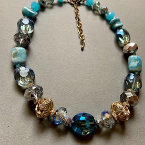 Mid Century Glass Statement Necklace image 3