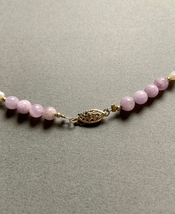 Purple Kunzite and Pearl Beaded Necklace - image 7