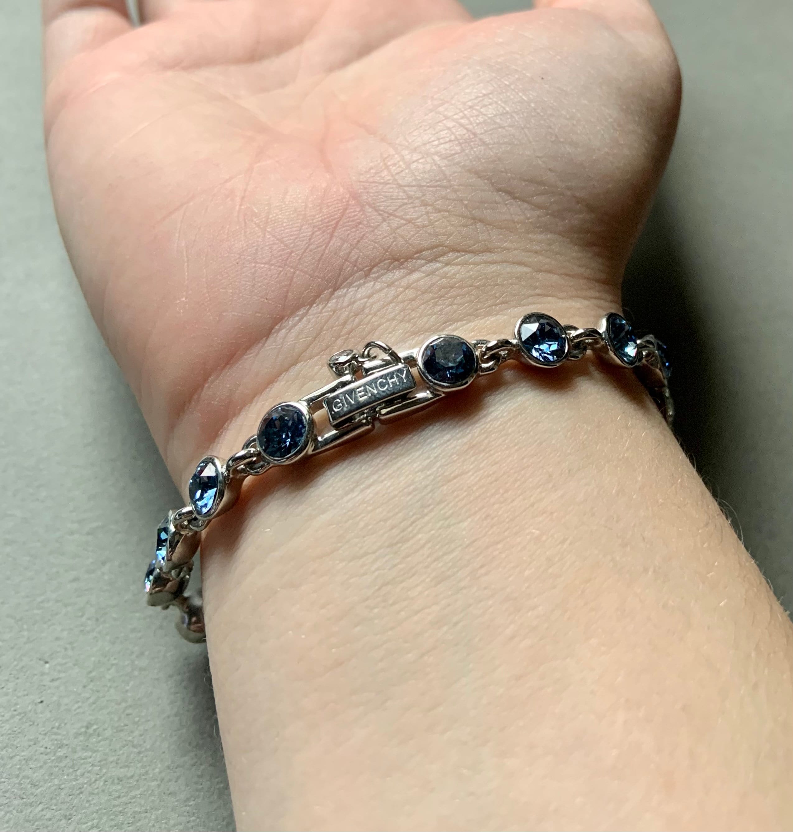 Givenchy Blue Glass Gemstone Vintage Bracelet - Etsy Givenchy Blue Glass Gemstone Vintage Bracelet - Etsy