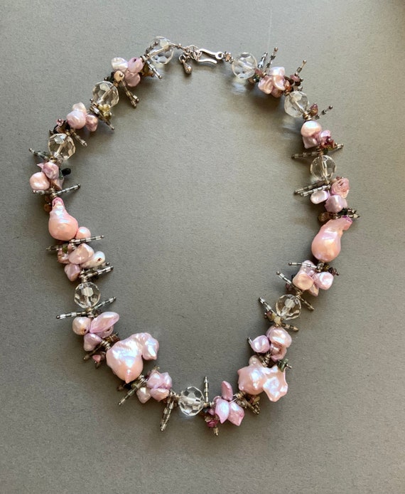 Genuine Keshi Pearl Beaded Necklace