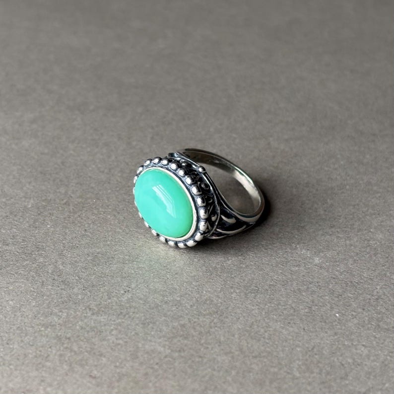 Relios Silver Rings Carolyn Pollack/relios Chrysoprase & Sterling Silver Statement Ring ...