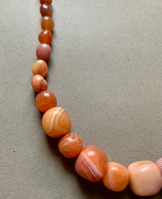 Orange Agate Graduated Beaded Necklace - image 4