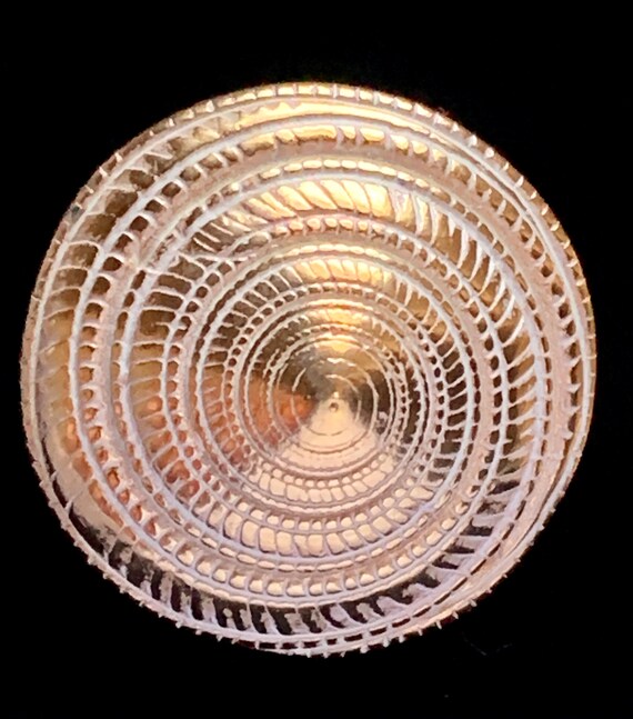 Ceramic Gold Leaf Seashell Stud Earrings Signed FO - image 3