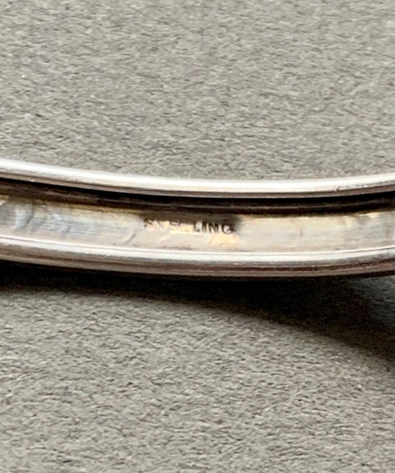Antique Engraved Sterling Silver Bangle Bracelet - image 6