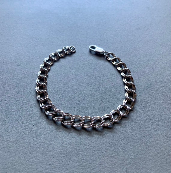 Sterling Silver Hammered Chain Link Bracelet - image 4
