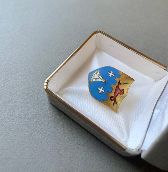 Enamel Coat of Arms/ Family Crest Brooch - image 5