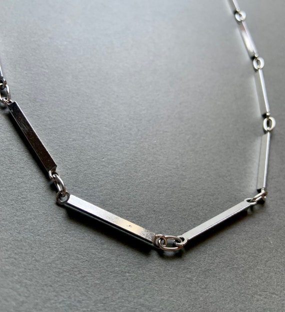 Italian Sterling Silver Triangular Prism Necklace