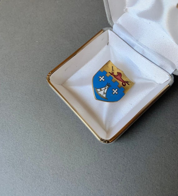 Enamel Coat of Arms/ Family Crest Brooch - image 3