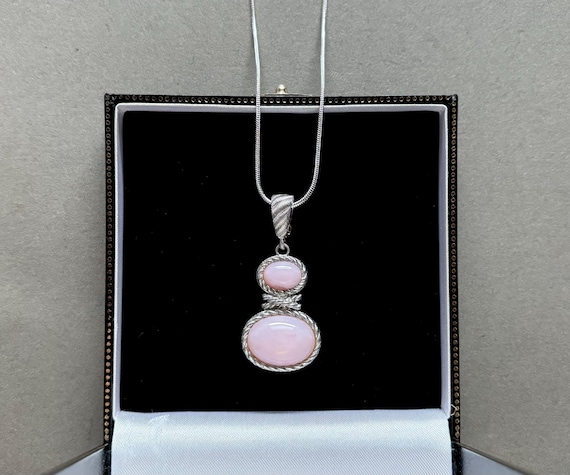 Judith Ripka Pink Opal Sterling Silver Pendant Necklace