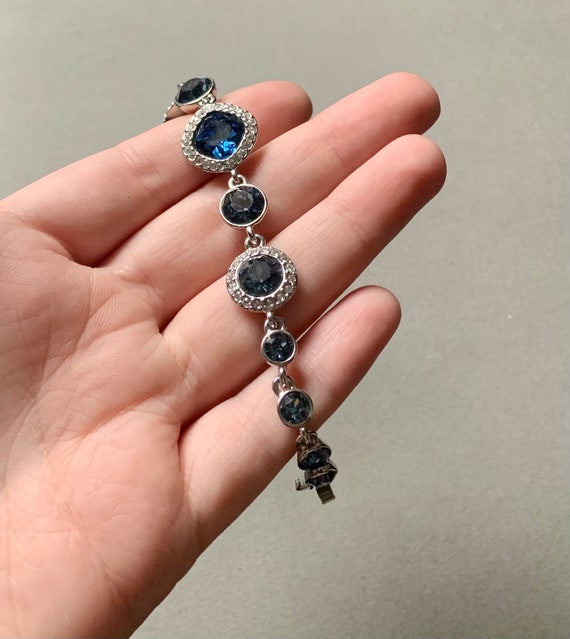 Givenchy Blue Glass Gemstone Vintage Bracelet - image 4