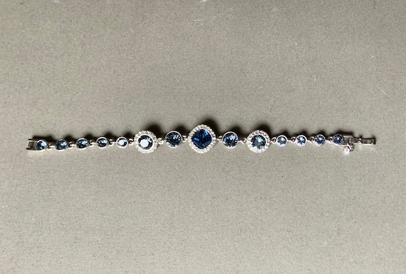 Givenchy Blue Glass Gemstone Vintage Bracelet - image 5