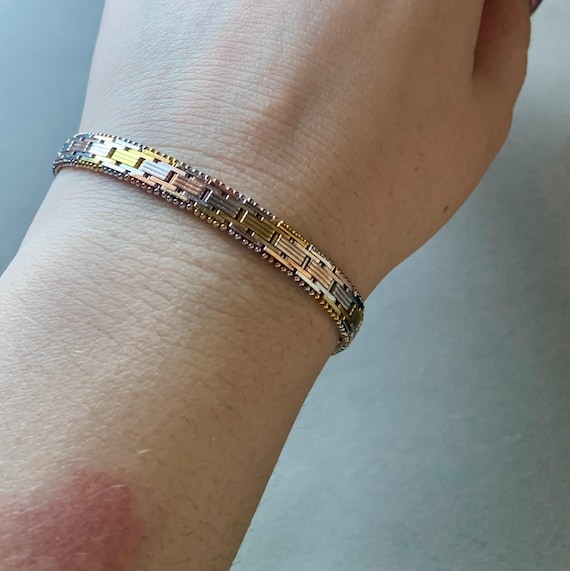 Milor Italy 3トーン スターリングシルバー、真鍮、銅リンク 