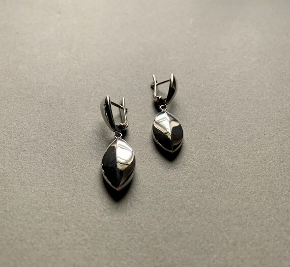 Ross Simons Sterling Silver Leaf Dangle Earrings - image 2