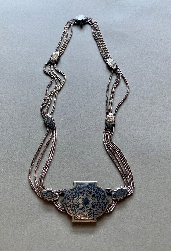 Syrian Damascene 900 Silver Antique Chandelier Style Necklace - Etsy