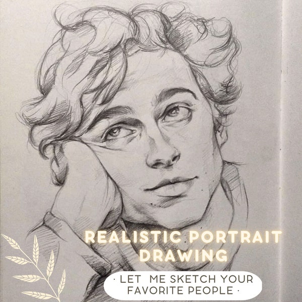 Realistic Portrait Drawing · Let me sketch your favorite people! - Picture & Scanned version (+ Shipping)