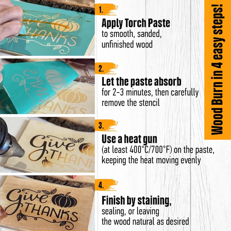 Wood Burn Paste | Wood Burn with heat | Easy Wood burn tool | Torch Paste | Easy Pyrography image 4