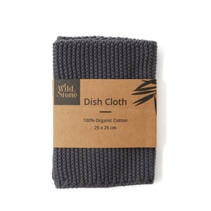 Dish Cloths 100% Organic Cotton Slate-Grey