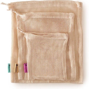 Reusable Produce Bags - Organic Cotton - Mesh - 3 Pack