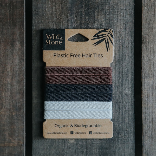 Plastic Free Hair Ties - 6 Pack - Natural