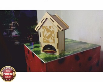 Tea House. Laser cut files SVG, DXF, CDR vector plans, laser file, cnc pattern, cnc cut, laser cut, cnc route file