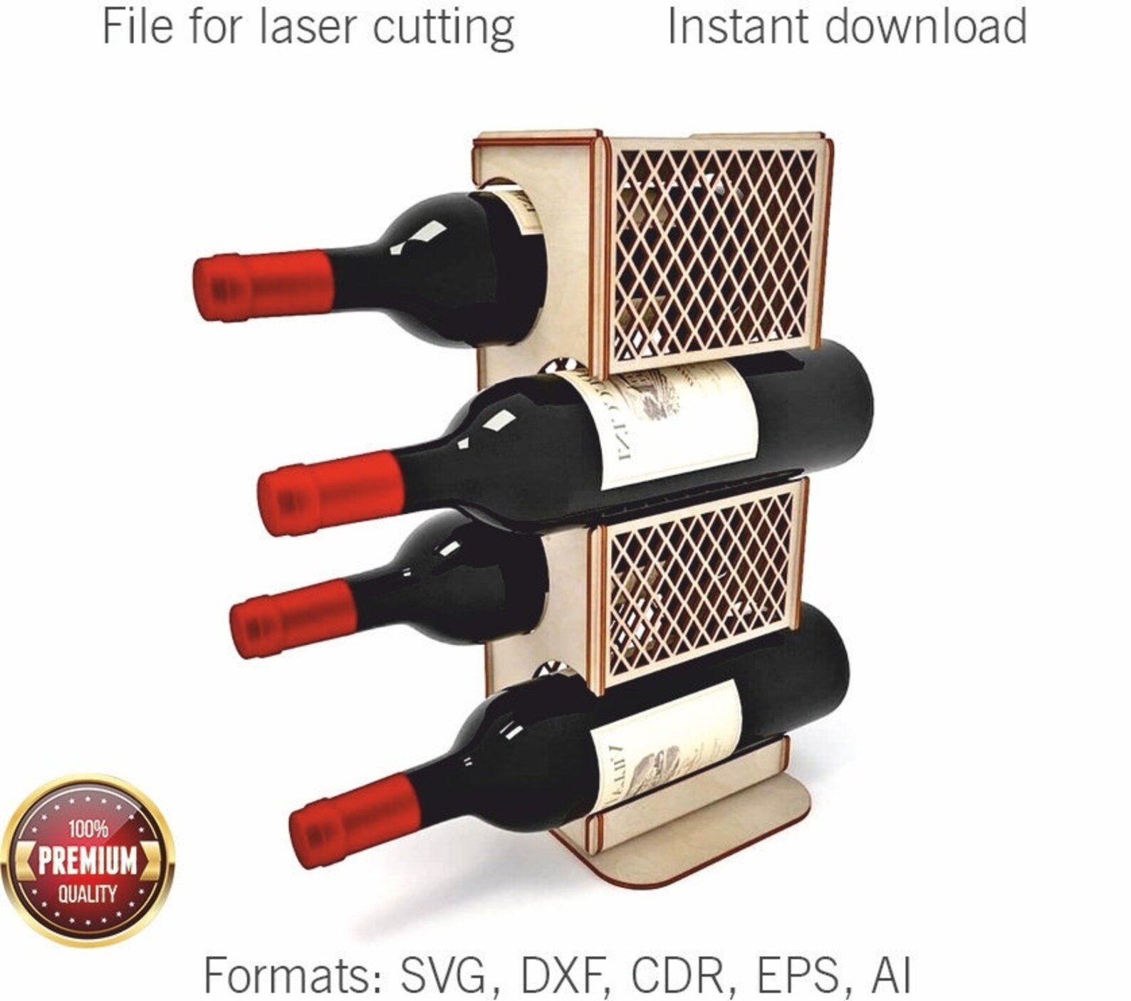 Bottle rack mini wine bar. Laser cut files SVG DXF CDR Etsy