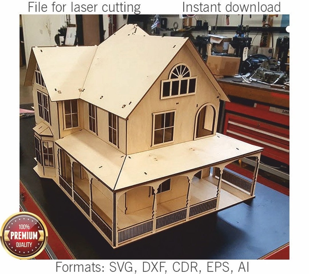 Beautiful House. Laser Cut Files SVG DXF CDR Vector Plans - Etsy Finland