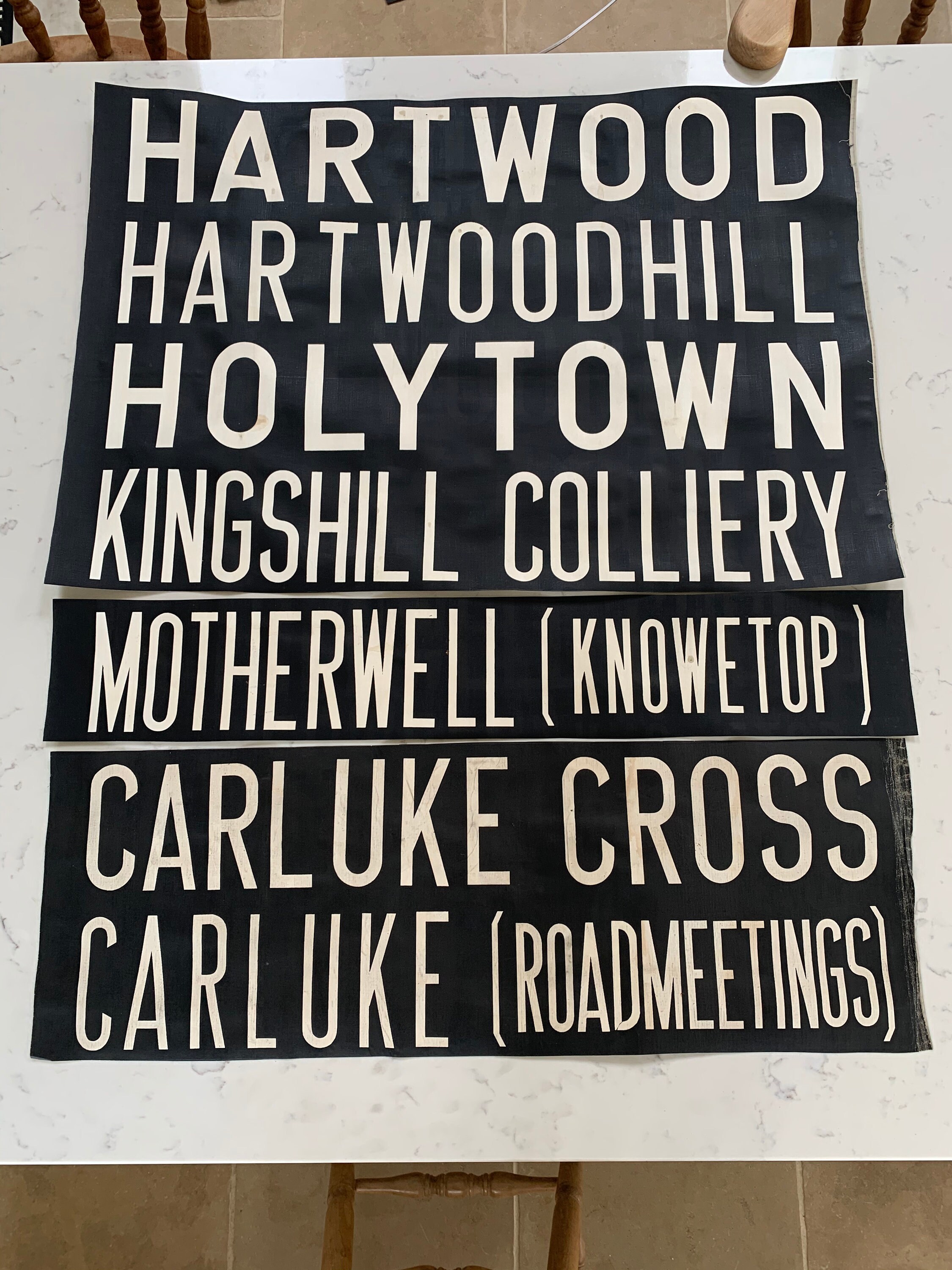 1960s Bus Sign Placenames Lanarkshire & Glasgow / Hartwood