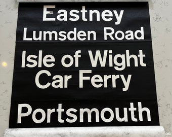 1981 Bus Sign INDIVIDUAL Place-name - Portsmouth / Eastney / Lumsden Road / Isle of Wight / Portsmouth