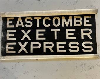 1966 Bus Sign INDIVIDUAL Place-name - Cotswolds / Exeter / Express