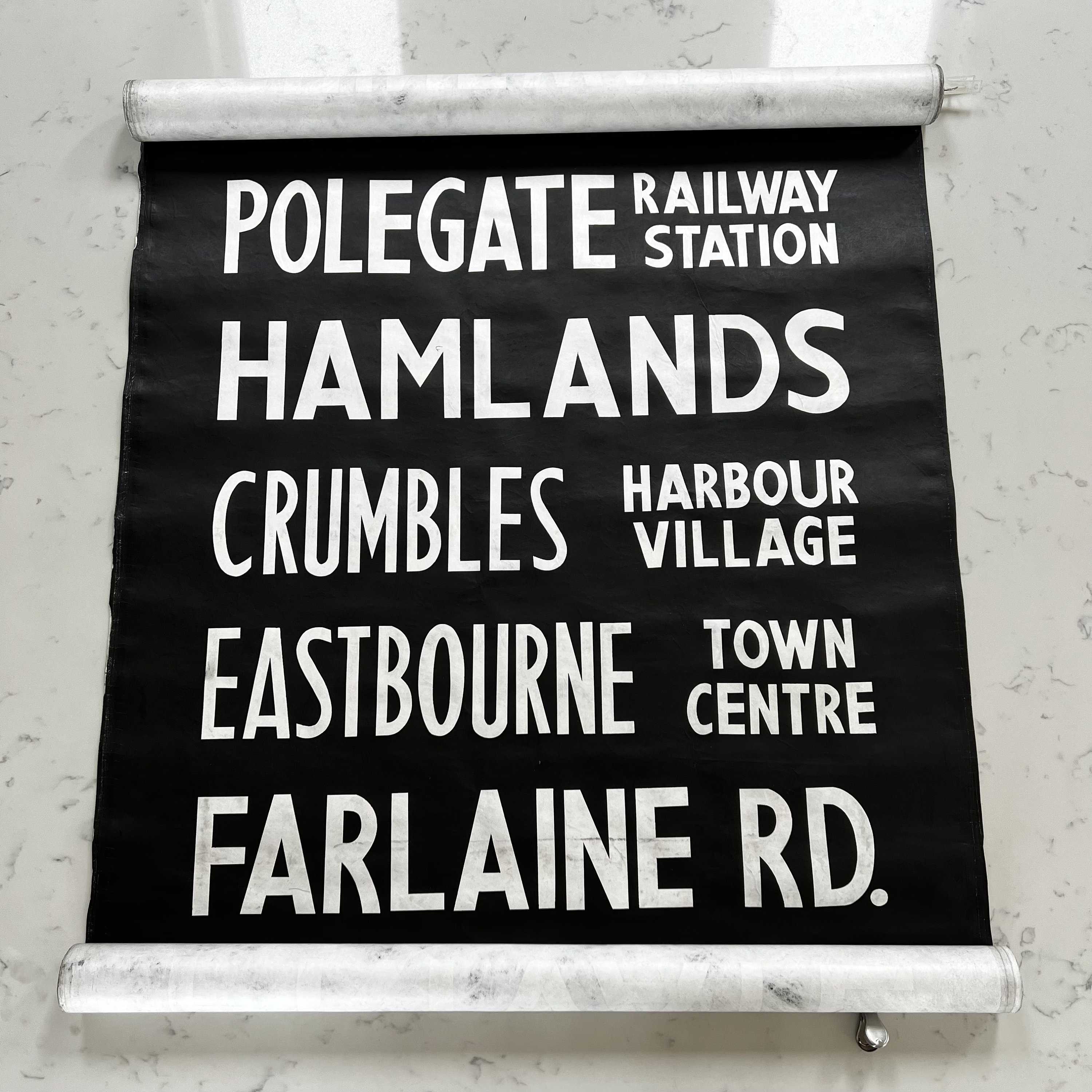 1980's Bus Sign INDIVIDUAL Place-name Eastbourne / Polegate Railway ...