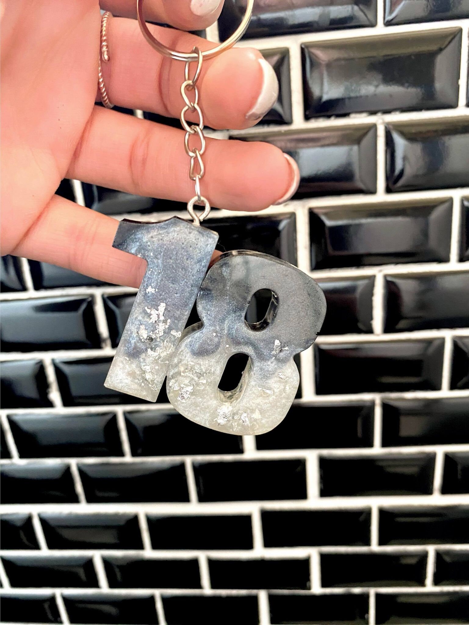 Number Keyring Etsy