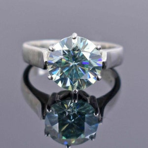 Gorgeous 3.75 Ct Blue Diamond Solitaire Ring -Excellent Cut & Luster Certified, Birthday gift