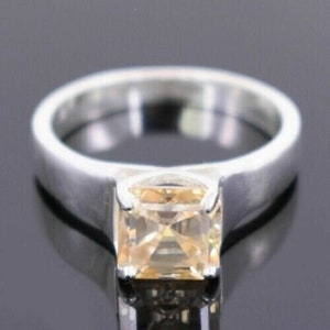 4.00 Ct Champagne Diamond Ring Asscher Cut Great Shine And Luster Clarity VVS1 Certified ! Gift for partner