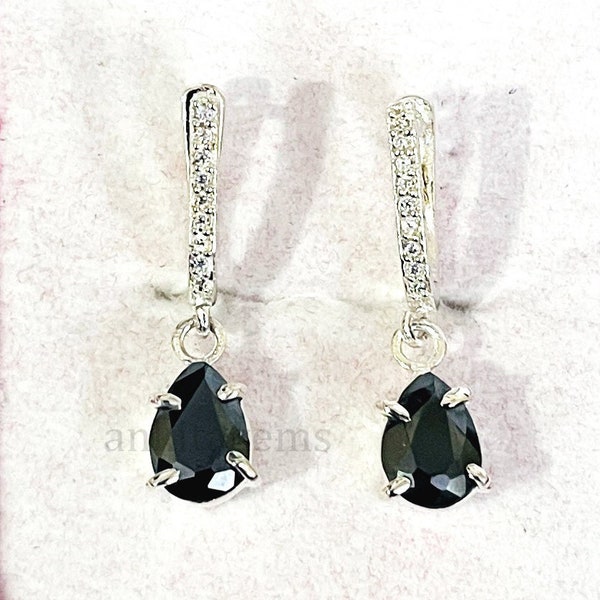 4.00 Ct Black Diamond Earrings Pear Shape, Certified Quality AAA ! Valentine Gift, Gift For Partner