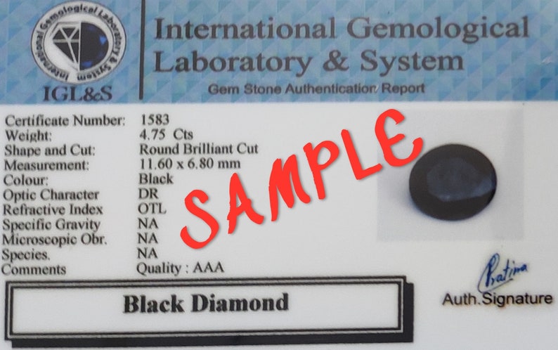 12 Pcs Round 12 Ct 5 mm Certified Black Diamond Bead For Jewelry Making AAA